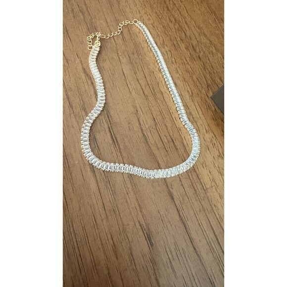 The M Jewelers THE PAVE' TENNIS BRACELET Gold Vermeil Tennis Necklace - Picture 5 of 5